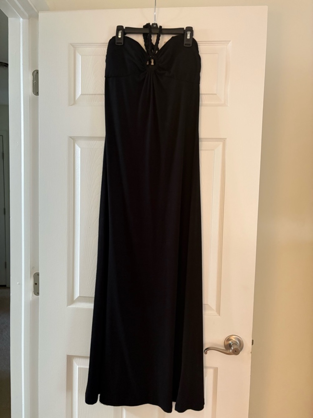 attention Black Halter Maxi Dress